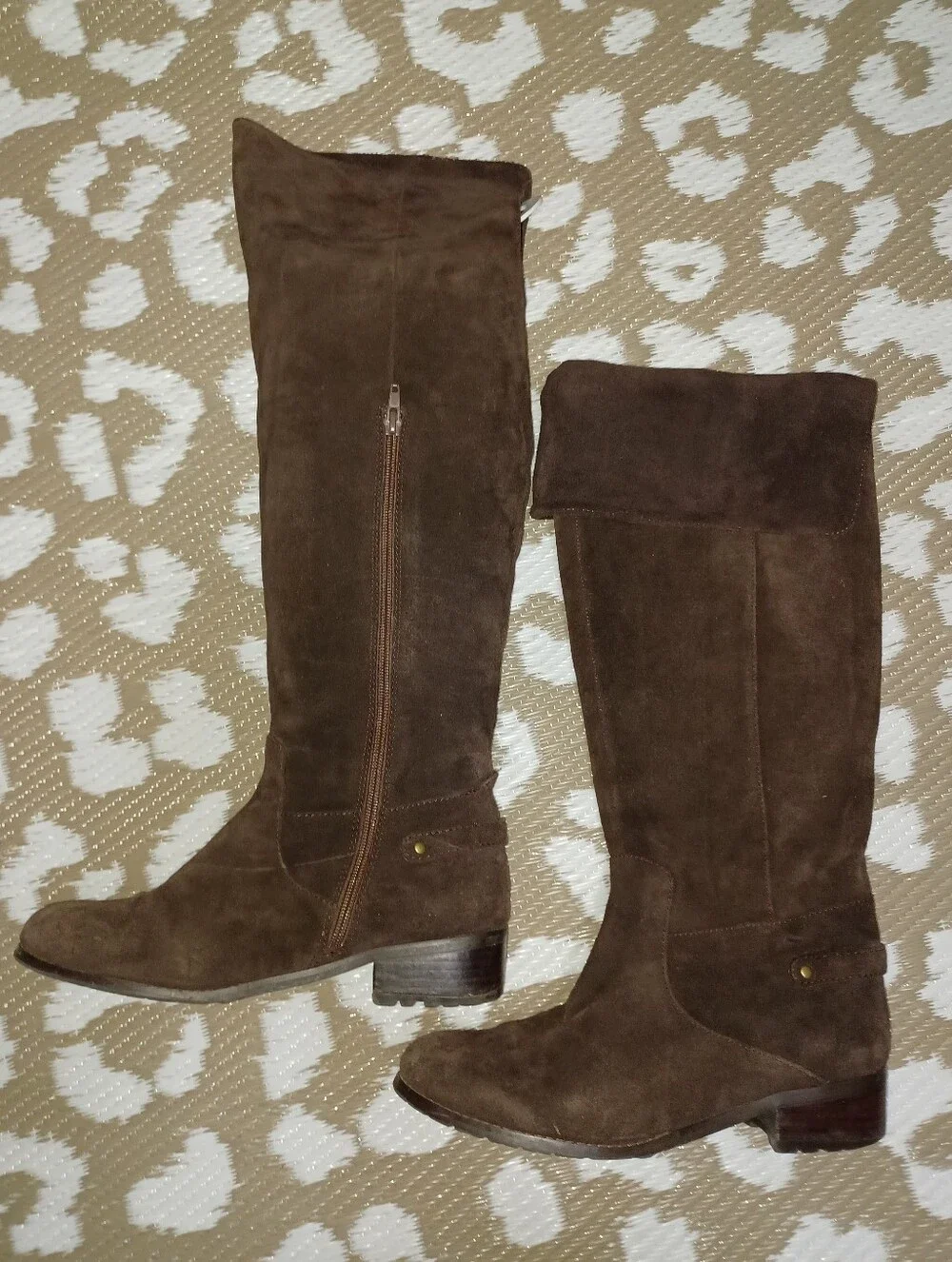 Women's Tall Suede Riding Boots - Dark Brown